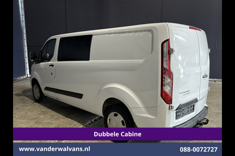 Ford Transit Custom 2.0 TDCI 131pk L2H1 Dubbele Cabine Euro6 Airco | 6-Zits | Cruisecontrol | 2550kg Trekhaak Verwarmde voorruit, Parkeersensoren