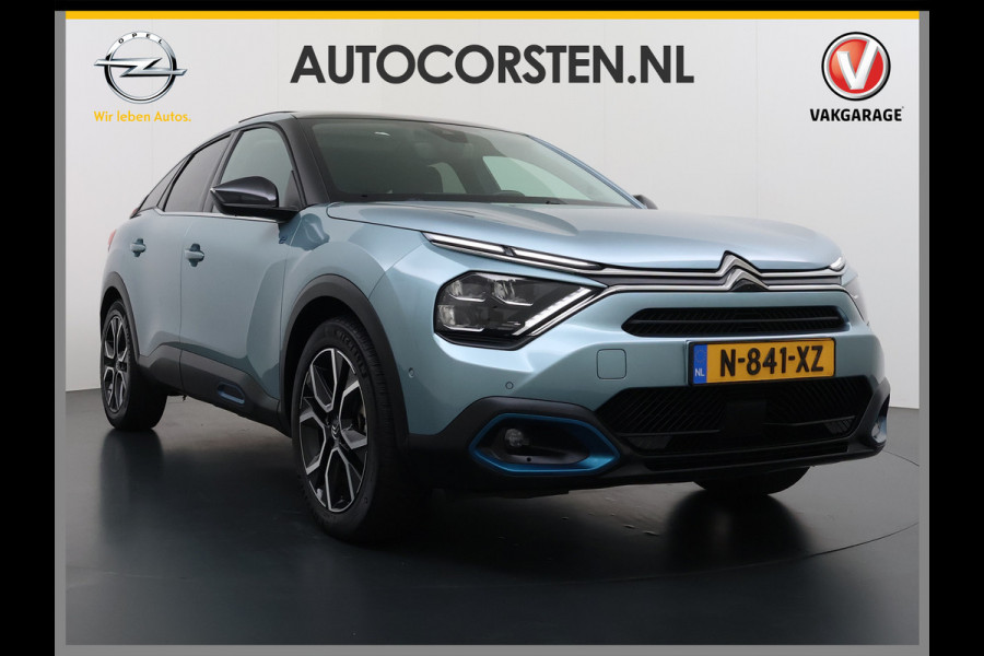 Citroën Ë-C4 50kWh SOH 100% Panorama-Schuifdak Stoel+Stuurverwarming Head-Up Display Adap.Cruise 360°Camera Apple Carplay Android Auto Navi E Keyless Lmv Led Isofix DAB Lane Assist Voorruitverwarming Regen-Lichtsensor Dodehoek detector Bluetooth Rijstrooksensor