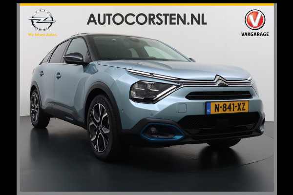 Citroën Ë-C4 50kWh SOH 100% Panorama-Schuifdak Stoel+Stuurverwarming Head-Up Display Adap.Cruise 360°Camera Apple Carplay Android Auto Navi E Keyless Lmv Led Isofix DAB Lane Assist Voorruitverwarming Regen-Lichtsensor Dodehoek detector Bluetooth Rijstrooksensor