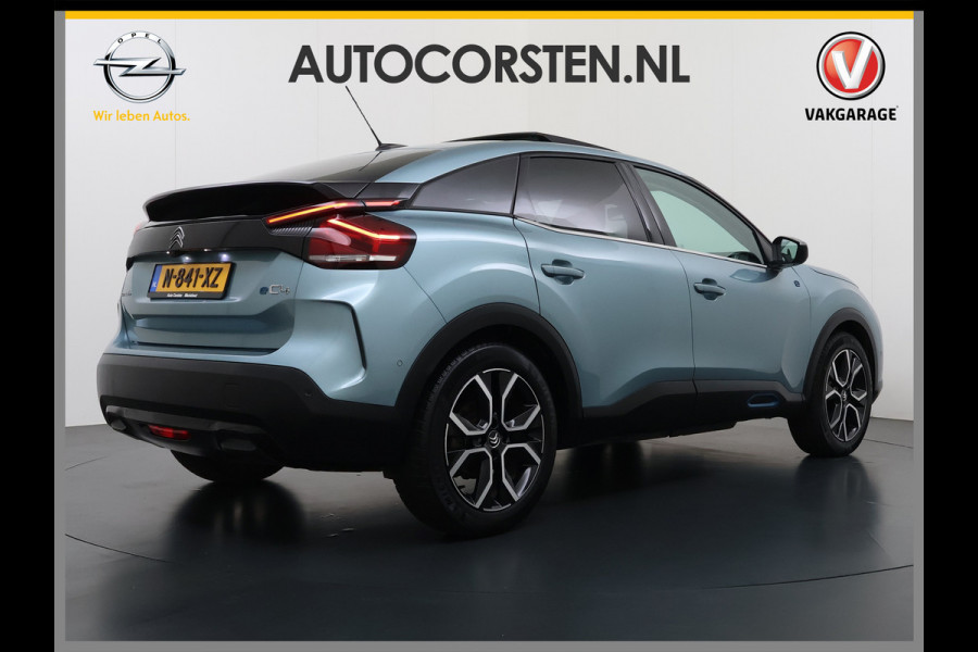 Citroën Ë-C4 50kWh SOH 100% Panorama-Schuifdak Stoel+Stuurverwarming Head-Up Display Adap.Cruise 360°Camera Apple Carplay Android Auto Navi E Keyless Lmv Led Isofix DAB Lane Assist Voorruitverwarming Regen-Lichtsensor Dodehoek detector Bluetooth Rijstrooksensor