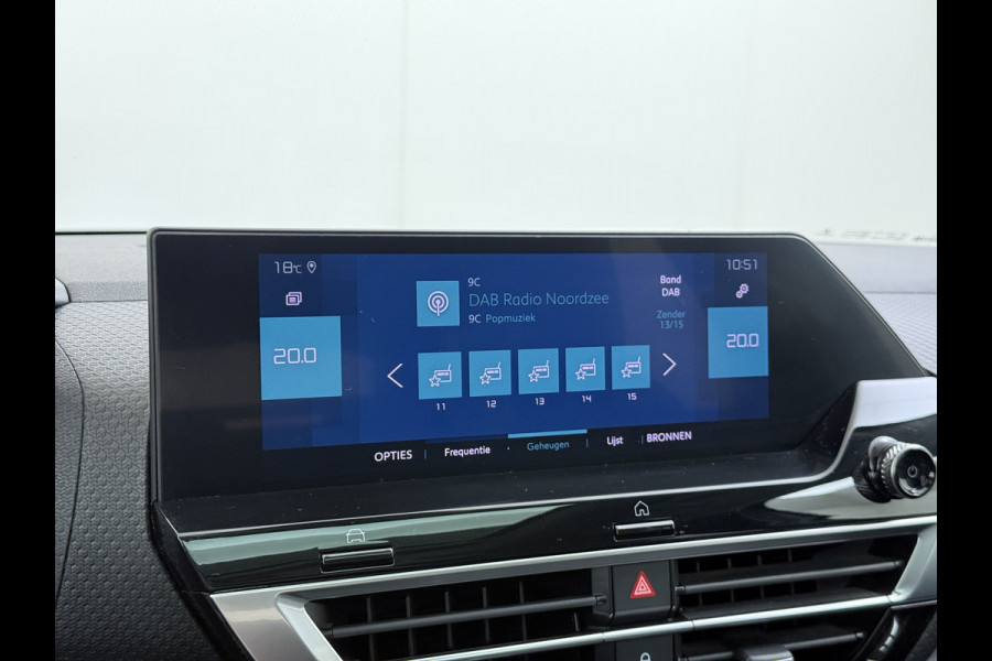 Citroën Ë-C4 50kWh SOH 100% Panorama-Schuifdak Stoel+Stuurverwarming Head-Up Display Adap.Cruise 360°Camera Apple Carplay Android Auto Navi E Keyless Lmv Led Isofix DAB Lane Assist Voorruitverwarming Regen-Lichtsensor Dodehoek detector Bluetooth Rijstrooksensor