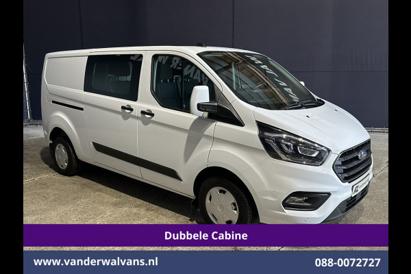 Ford Transit Custom 2.0 TDCI 131pk L2H1 Dubbele Cabine Euro6 Airco | 6-Zits | Camera | Apple Carplay | Xenon | Cruisecontrol 2540kg Trekhaak, Android Auto, Verwarmde voorruit, Parkeersensoren