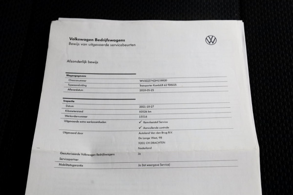 Volkswagen Transporter T6 2.0 TDI E6 Lang D.C. Comfortline Airco/Navi/Achterklep 05-2018