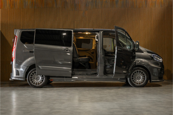 Ford Transit Custom MS-RT 320 2.0 TDCI L2H1 DC | ACC | BLIS | Bi-Xenon | Elek stoel | CarPlay | Navigatie | Camera | Stoelverwarming | L+R Schuifdeur | Lederen bekleding | Spoiler-pakket | Nieuwe APK | Verlengde fabrieksgarantie