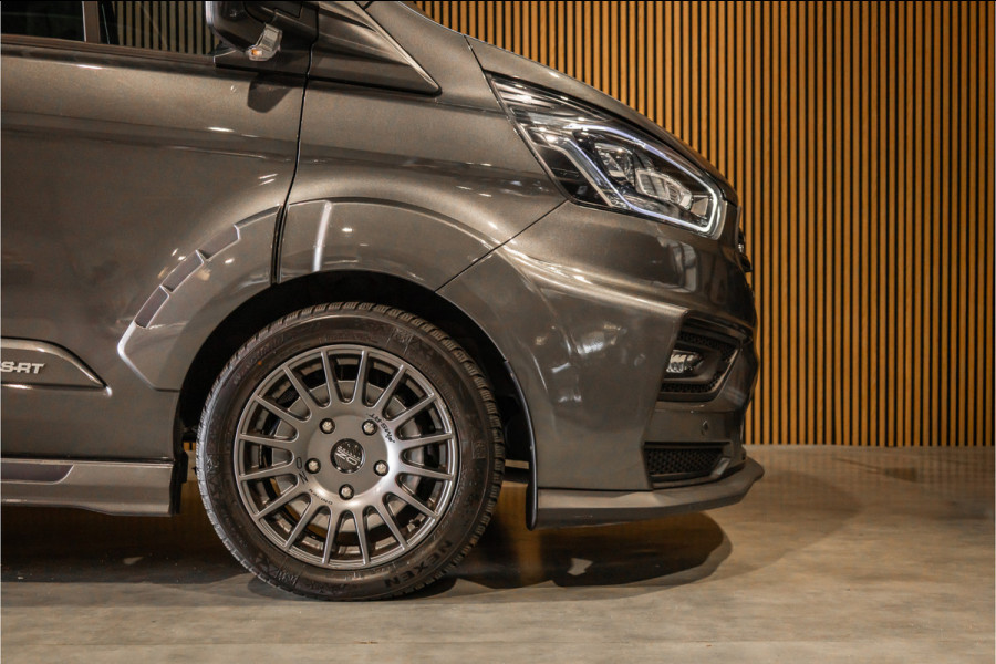 Ford Transit Custom MS-RT 320 2.0 TDCI L2H1 DC | ACC | BLIS | Bi-Xenon | Elek stoel | CarPlay | Navigatie | Camera | Stoelverwarming | L+R Schuifdeur | Lederen bekleding | Spoiler-pakket | Nieuwe APK | Verlengde fabrieksgarantie