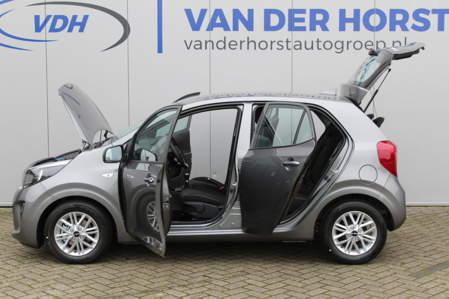 Kia Picanto 1.0-67pk DPi DynamicLine 5drs. Wegenbelasting slechts €. 32,- per mnd. Airco, camera, Apple carplay/Android auto, metallic lak, LM wielen, Bluetooth, centr. vergr. afst. bed., cruise cntrl etc.