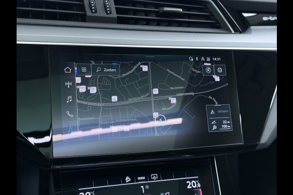 Audi e-tron 313pk Quattro Leder Panoramadak Adaptive.Cruise Camera Elek.Stoelen+Memory+Verwarmd Navi Ecc Pdc Soh 91%Stoelverwarming Elek.Achterklep AWD Led Bluetooth Rijstrooksensor WiFi Lmv 4WD Business Edition Plus 71kWh Origineel Nederlandse Auto 1800kg trekvermogen!