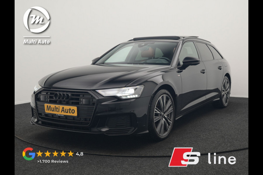 Audi A6 Avant 50 TFSI e Quattro S Line PHEV 300pk Dealer O.H. | Panodak | Adaptive Cruise | Head Up | Camera | Bang & Olufsen | Lederen Comfortzetels Memory & Ventilatie | Sfeerverlichting | Blis | Stoelen & Stuur Verwarmd | Apple Carplay | DAB | Plug In Hybrid |