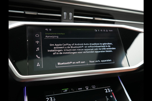 Audi A6 Avant 50 TFSI e Quattro S Line PHEV 300pk Dealer O.H. | Panodak | Adaptive Cruise | Head Up | Camera | Bang & Olufsen | Lederen Comfortzetels Memory & Ventilatie | Sfeerverlichting | Blis | Stoelen & Stuur Verwarmd | Apple Carplay | DAB | Plug In Hybrid |