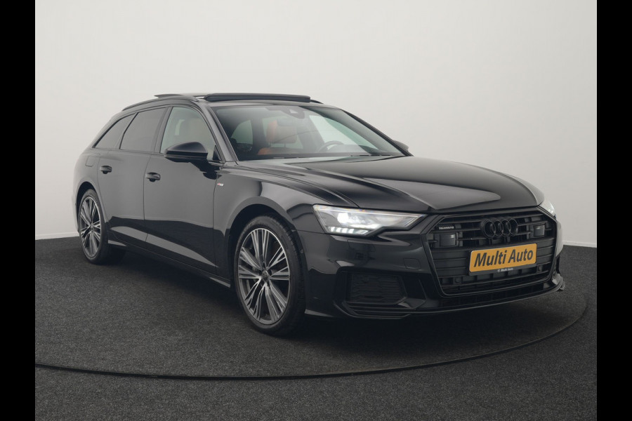 Audi A6 Avant 50 TFSI e Quattro S Line PHEV 300pk Dealer O.H. | Panodak | Adaptive Cruise | Head Up | Camera | Bang & Olufsen | Lederen Comfortzetels Memory & Ventilatie | Sfeerverlichting | Blis | Stoelen & Stuur Verwarmd | Apple Carplay | DAB | Plug In Hybrid |