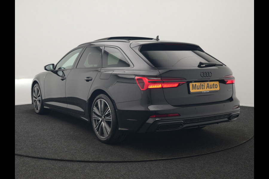 Audi A6 Avant 50 TFSI e Quattro S Line PHEV 300pk Dealer O.H. | Panodak | Adaptive Cruise | Head Up | Camera | Bang & Olufsen | Lederen Comfortzetels Memory & Ventilatie | Sfeerverlichting | Blis | Stoelen & Stuur Verwarmd | Apple Carplay | DAB | Plug In Hybrid |