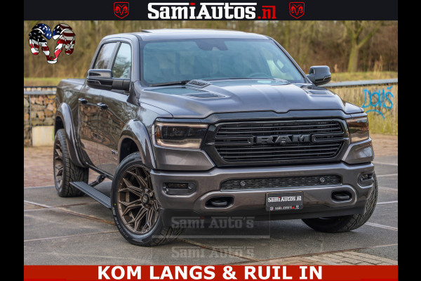 Dodge Ram HALK PACK | 360 CAMERA | ADAPTIVE CRUSE | PANODAK | VOLLE UITVOERING | LARAMIE NIGHT | 5.7 V8 HEMI 402PK 4x4 | CREWCAB 5 PERSOONS | GRIJSKENTEKEN | Granite Crystal Metallic Mijn Voorraad Nr 1998 - 24130