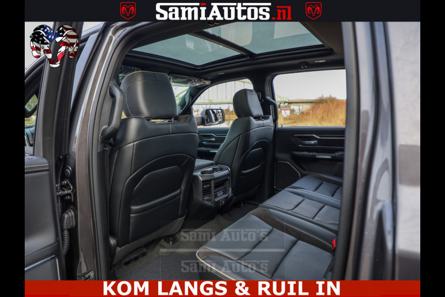 Dodge Ram HALK PACK | 360 CAMERA | ADAPTIVE CRUSE | PANODAK | VOLLE UITVOERING | LARAMIE NIGHT | 5.7 V8 HEMI 402PK 4x4 | CREWCAB 5 PERSOONS | GRIJSKENTEKEN | Granite Crystal Metallic Mijn Voorraad Nr 1998 - 24130