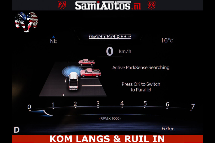 Dodge Ram HALK PACK | 360 CAMERA | ADAPTIVE CRUSE | PANODAK | VOLLE UITVOERING | LARAMIE NIGHT | 5.7 V8 HEMI 402PK 4x4 | CREWCAB 5 PERSOONS | GRIJSKENTEKEN | Granite Crystal Metallic Mijn Voorraad Nr 1998 - 24130