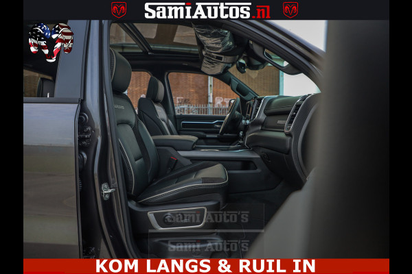 Dodge Ram HALK PACK | 360 CAMERA | ADAPTIVE CRUSE | PANODAK | VOLLE UITVOERING | LARAMIE NIGHT | 5.7 V8 HEMI 402PK 4x4 | CREWCAB 5 PERSOONS | GRIJSKENTEKEN | Granite Crystal Metallic Mijn Voorraad Nr 1998 - 24130