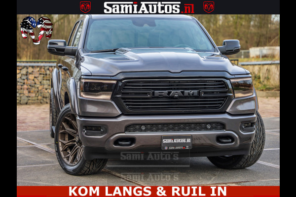 Dodge Ram HALK PACK | 360 CAMERA | ADAPTIVE CRUSE | PANODAK | VOLLE UITVOERING | LARAMIE NIGHT | 5.7 V8 HEMI 402PK 4x4 | CREWCAB 5 PERSOONS | GRIJSKENTEKEN | Granite Crystal Metallic Mijn Voorraad Nr 1998 - 24130