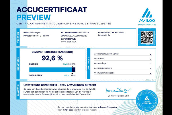 Volkswagen Golf 1.4 eHybrid GTE | SOH 92,6% | Stoelverwarming | Trekhaak | Carplay | Adaptive cruise | 18'' | Sportstoelen | Navigatie | Sfeerverlichting | Climate control | Parkeerhulp | PHEV | Plug In