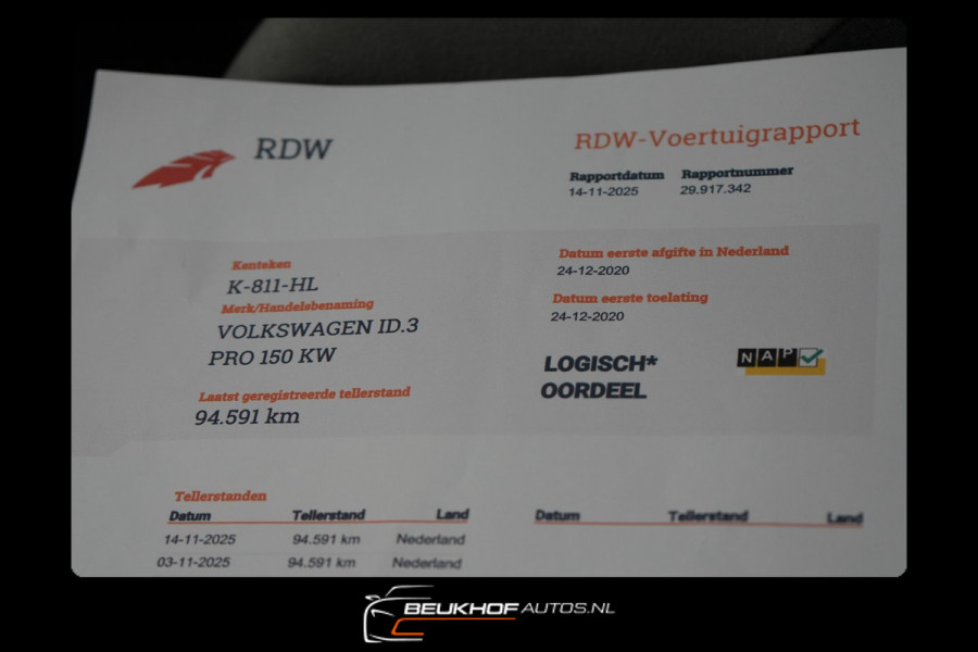 Volkswagen ID.3 First Plus 58 kWh Soh92% Carplay Camera Navi