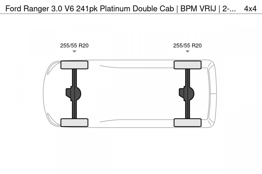 Ford Ranger 3.0 V6 241pk Platinum Double Cab | BPM VRIJ | 2-zits | Trekhaak 3500KG | 360 Cam | Leder geventileerd | Elekt. Rollo