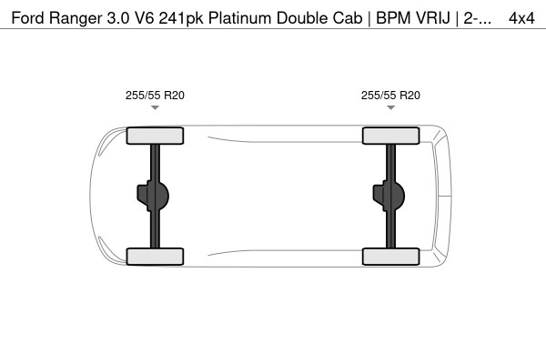 Ford Ranger 3.0 V6 241pk Platinum Double Cab | BPM VRIJ | 2-zits | Trekhaak 3500KG | 360 Cam | Leder geventileerd | Elekt. Rollo
