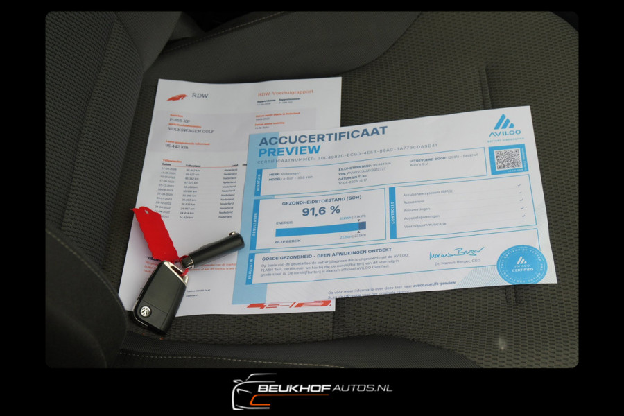 Volkswagen e-Golf E-Golf Carplay Cam StoelVw Navi Soh 91.6%