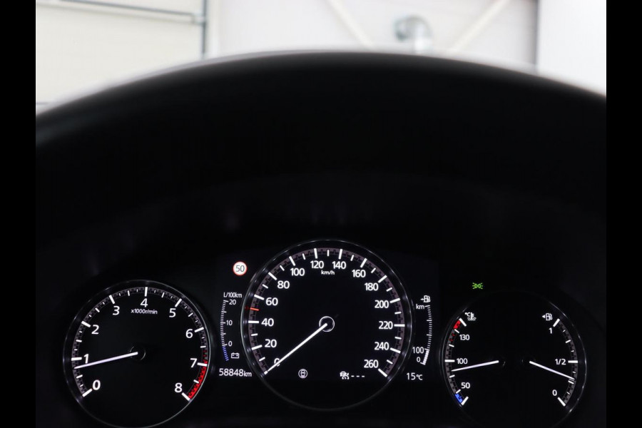 Mazda 3 2.0 e-SkyActiv-G M Hybrid 150 Homura | Stoelverwarming | Head-Up | Adaptive cruise | Camera | Carplay | Keyless | Full LED | Navigatie | Dodehoek detectie | 58.800km NAP | Origineel NL