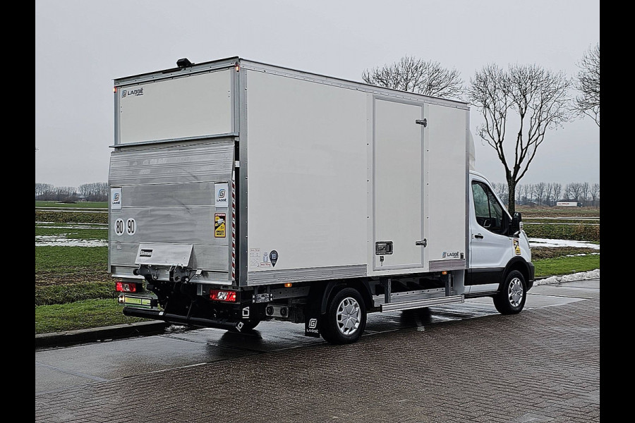 Ford E-Transit 390 L3 Trend 89 kWh electrisch, gesloten laadbak, laadklep, zijdeur, airco, automaat, navi, spoiler, NIEUW!!