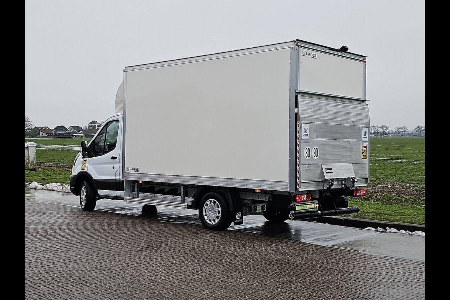 Ford E-Transit 390 L3 Trend 89 kWh electrisch, gesloten laadbak, laadklep, zijdeur, airco, automaat, navi, spoiler, NIEUW!!