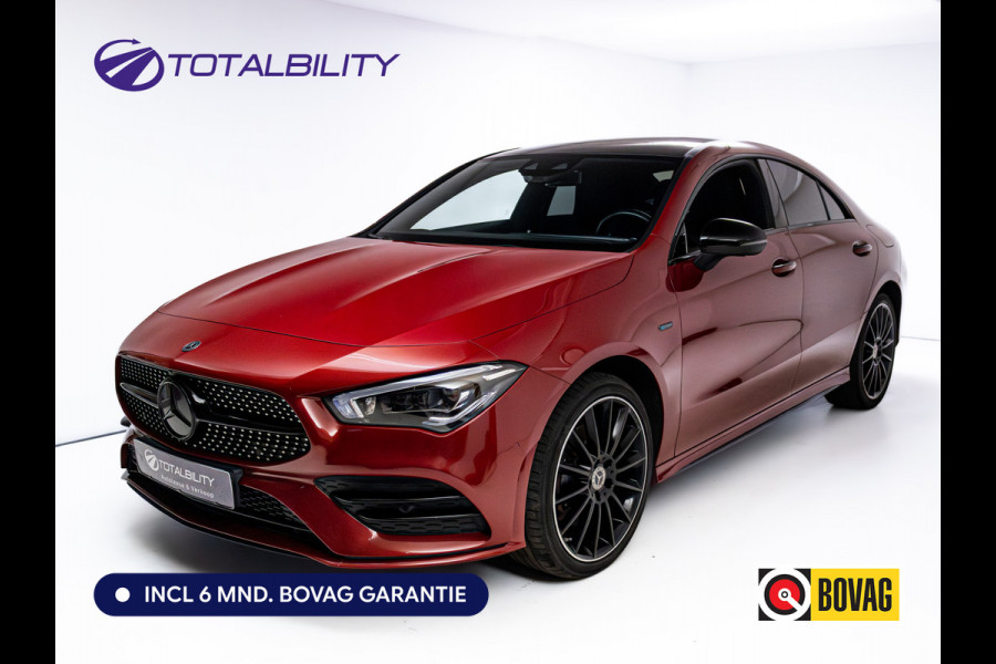 Mercedes-Benz CLA-Klasse 250 e AMG Nightpack Edition one | Panoramadak | Multibeam Led | Elec stoelen met memory | 19"LMV | Focal Audio, 360 Camera, Sfeerverlichting, Stoelverwarming, Naviagtie, App. connect