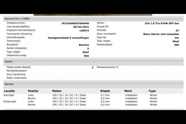 Renault Clio 1.0 TCe Zen / 6Versn. / 5drs./ Pdc./ Airco / Navigatie / Radio multimedia / Apk 04-2027