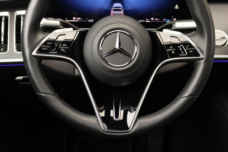 Mercedes-Benz S-Klasse 580 e 4MATIC Lang | Luchtvering | Achterasbesturing | Distronic+ | Chauffeurspakket | Stoelventilatie | Massage | Stoelventilatie V+A | HUD | Exclusiefpakket | Zonweringpakket | Vlakkenverwarming |