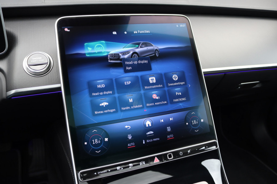 Mercedes-Benz S-Klasse 580 e 4MATIC Lang | Luchtvering | Achterasbesturing | Distronic+ | Chauffeurspakket | Stoelventilatie | Massage | Stoelventilatie V+A | HUD | Exclusiefpakket | Zonweringpakket | Vlakkenverwarming |