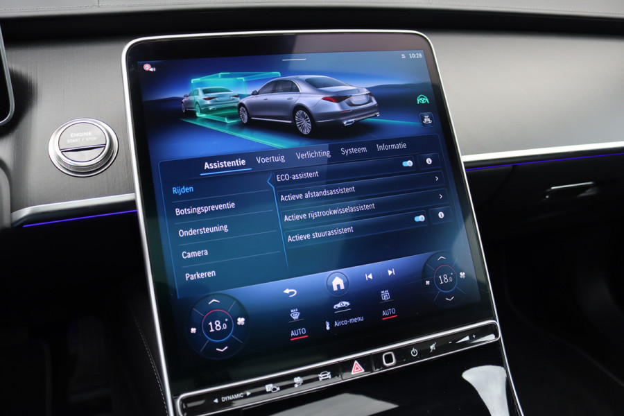 Mercedes-Benz S-Klasse 580 e 4MATIC Lang | Luchtvering | Achterasbesturing | Distronic+ | Chauffeurspakket | Stoelventilatie | Massage | Stoelventilatie V+A | HUD | Exclusiefpakket | Zonweringpakket | Vlakkenverwarming |
