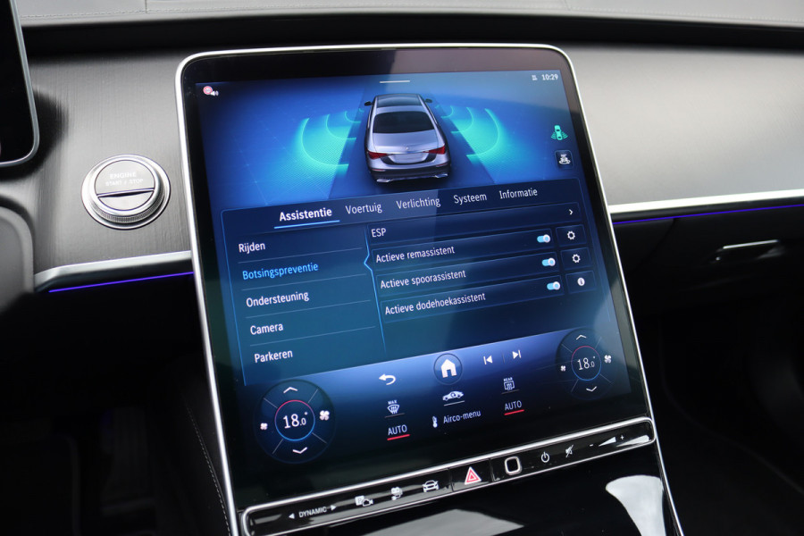 Mercedes-Benz S-Klasse 580 e 4MATIC Lang | Luchtvering | Achterasbesturing | Distronic+ | Chauffeurspakket | Stoelventilatie | Massage | Stoelventilatie V+A | HUD | Exclusiefpakket | Zonweringpakket | Vlakkenverwarming |