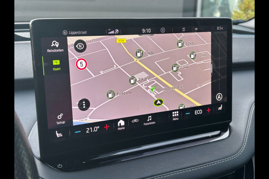 Škoda ENYAQ iV 80 Sportline / Full option! / Trekhaak / Panoramadak / 360Camera / Head-up / Leder&Alcantara / 21'' / CarPlay / Stoelverwarming 4x / Dodehoek / DAB / ACC / Warmtepomp / Zonescherm Zijruiten