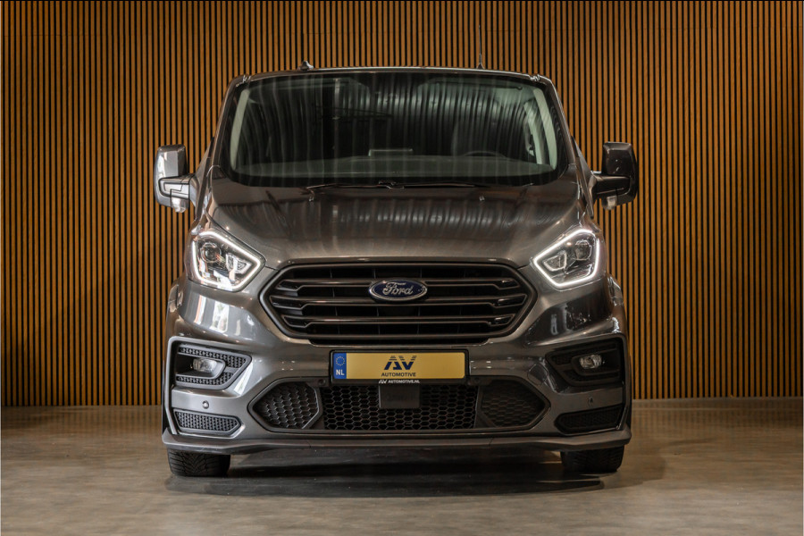 Ford Transit Custom MS-RT 320 2.0 TDCI L2H1 DC | ACC | BLIS | Bi-Xenon | Elek stoel | CarPlay | Navigatie | Camera | Stoelverwarming | L+R Schuifdeur | Lederen bekleding | Spoiler-pakket | Nieuwe APK | Verlengde fabrieksgarantie