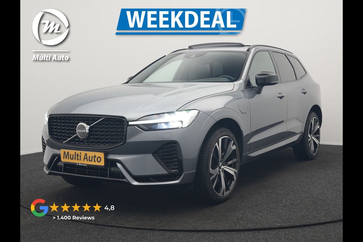 Volvo XC60 T6 AWD R-Design PHEV 350pk Dealer O.H. | Panodak | Adaptive Cruise | Camera | Lederen Sportstoelen Memory & Verwarmd | Harman / Kardon | Stuur Verwarmd | 21"L.M | Apple Carplay | Keyless | Blis | Navigatie | DAB | Plug In Hybrid