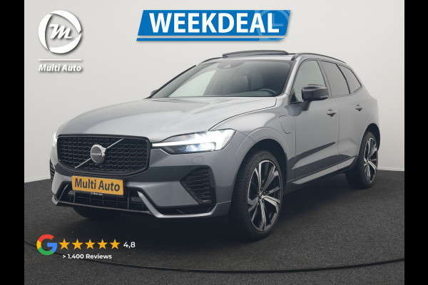 Volvo XC60 T6 AWD R-Design PHEV 350pk Dealer O.H. | Panodak | Adaptive Cruise | Camera | Lederen Sportstoelen Memory & Verwarmd | Harman / Kardon | Stuur Verwarmd | 21"L.M | Apple Carplay | Keyless | Blis | Navigatie | DAB | Plug In Hybrid