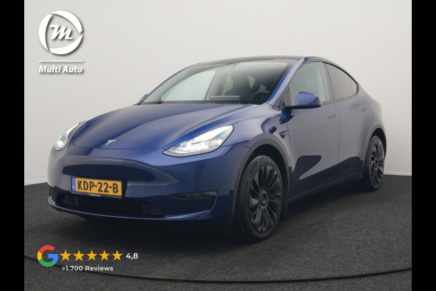 Tesla Model Y Long Range AWD 75 kWh 441pk | Full Self-Driving Capability | Panodak | Adaptive Cruise | Lederen Sportstoelen Memory & Verwarmd | Camera | Navigatie | ANDERE WIELDOPPEN!