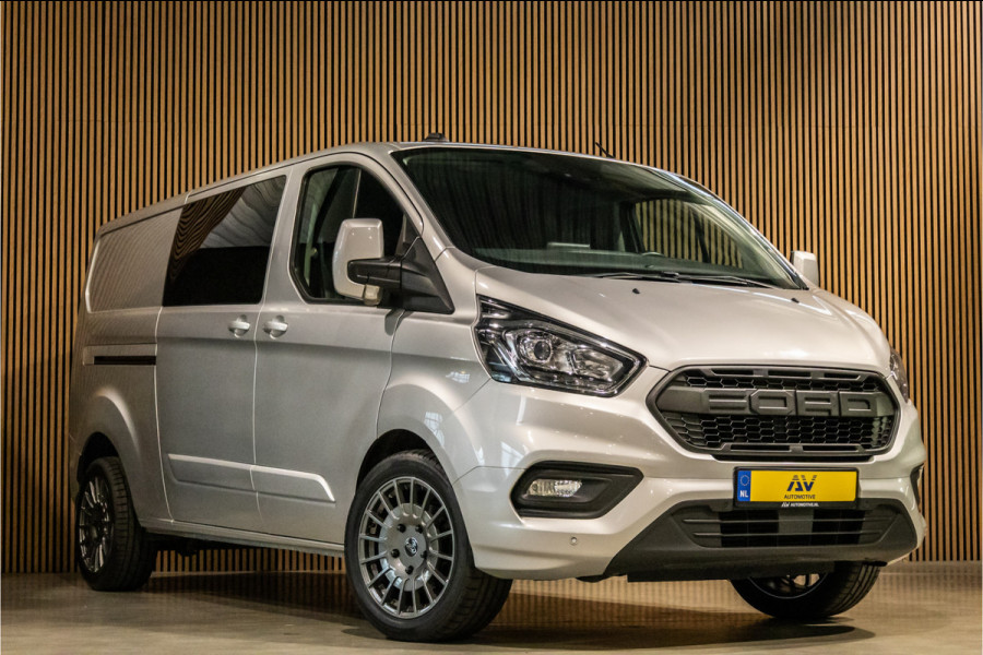 Ford Transit Custom 300 2.0 TDCI 170 PK L2H1 Limited DC | Dubbel cabine | Lederen bekleding | 6-Zitter | Elek stoelen | Navigatie | CarPlay | Camera | DAB | Dodehoekdetectie | Nieuwe APK | Dealer onderhouden | Euro 6 | BPM Vrij