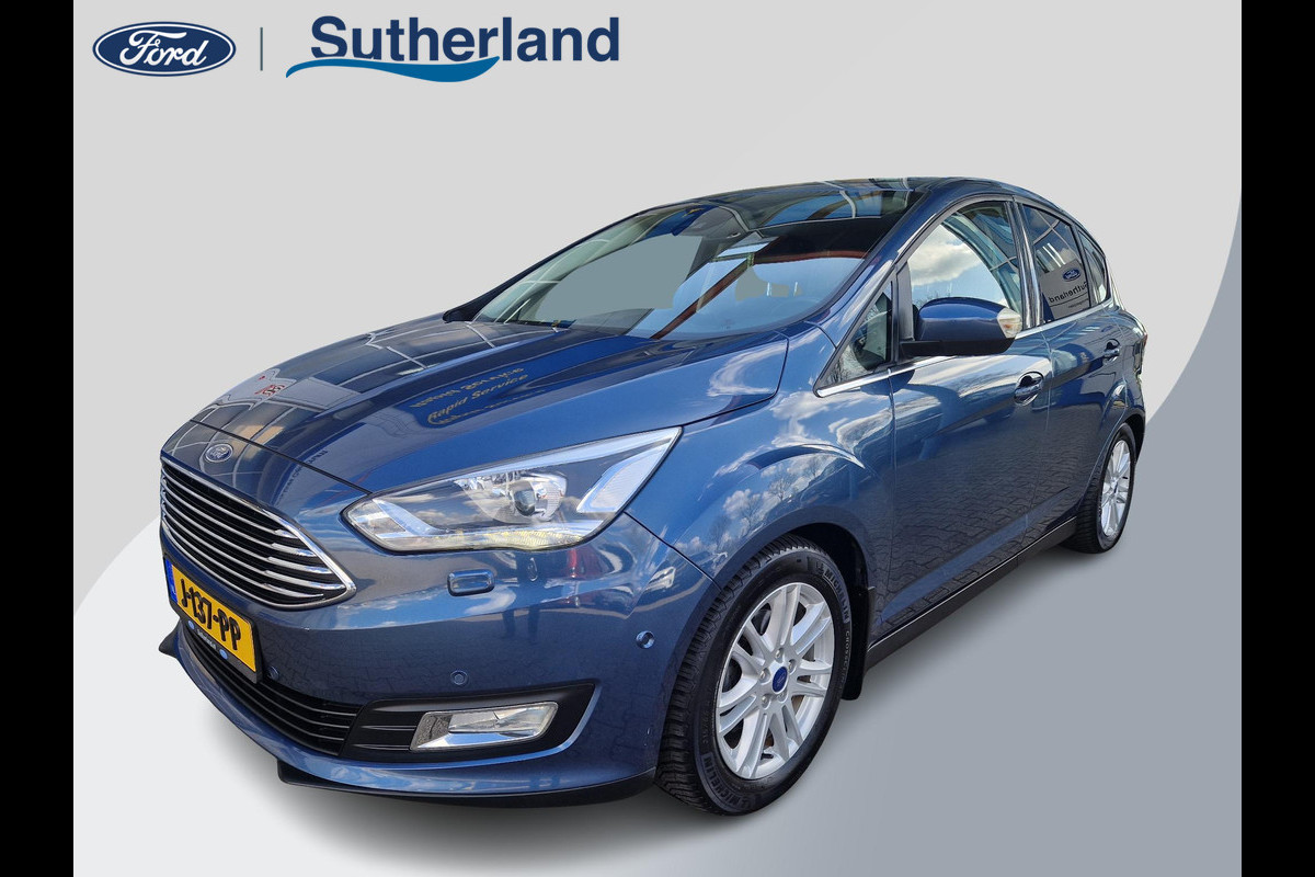 Ford C-MAX 1.0 Titanium Full Options! | Volledig dealer onderhouden | Trekhaak | Stoel stuur en voorruitverwarming | All weather banden | Parking Pack incl camera | Beide voorstoelen in hoogte verstelbaar | Bi xenon verl.