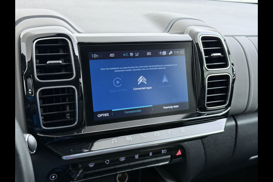 Citroën C5 Aircross 1.6T 225pk PHEV AUT-8 360°Camera Trekhaak PDC Apple Carplay Android Navi Ecc Cruise Control Feel SOH 95% Led Lmv 18" DAB+ Isofix Privacy Glas Bluetooth Plug-in Hybrid 1.300KG Trekgewicht