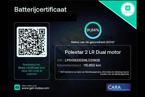 Polestar 2 Long Range Dual Motor Launch Edition 78kWh ACCU 91% . DEALER ONDERHOUDEN . STOELVERWARMING VOOR EN ACHTER  .