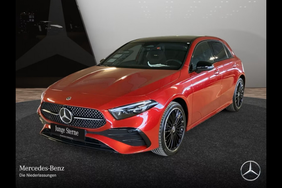Mercedes-Benz A-Klasse 250e AMG ** DESIGNO ROT ** NIGHT, PANORAMA, BURMESTER, 2-Zone CLIMA, 19-inch LMV,  ** 1e EIG - UNFALLFREI ** ** INFORMEER OOK NAAR ONZE AANTREKKELIJKE FINANCIAL-LEASE TARIEVEN **