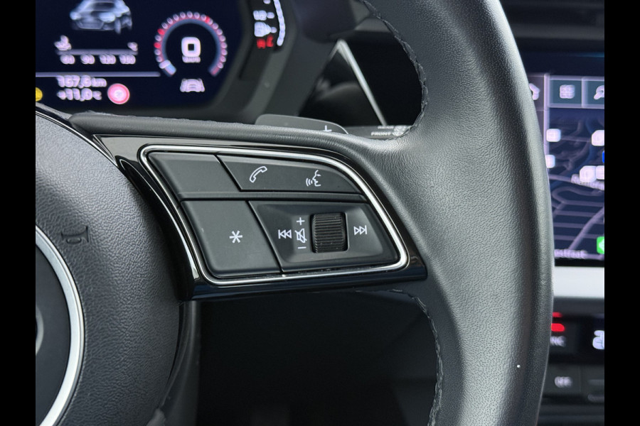 Audi A3 Sportback 30TFSI AUT-7 Adaptive-Cruise Navi Apple Carplay Android Sportstoelen LED-v+a PDC m.Hybrid Ecc Advanced Edition S-Troni Privacy Glas Lmv Led DAB Wifi Regensensor Rijstrooksensor Virtual Cockpit 1e Eigenaar Origineel Nederlandse Auto