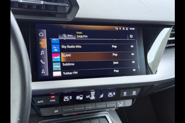 Audi A3 Sportback 30TFSI AUT-7 Adaptive-Cruise Navi Apple Carplay Android Sportstoelen LED-v+a PDC m.Hybrid Ecc Advanced Edition S-Troni Privacy Glas Lmv Led DAB Wifi Regensensor Rijstrooksensor Virtual Cockpit 1e Eigenaar Origineel Nederlandse Auto