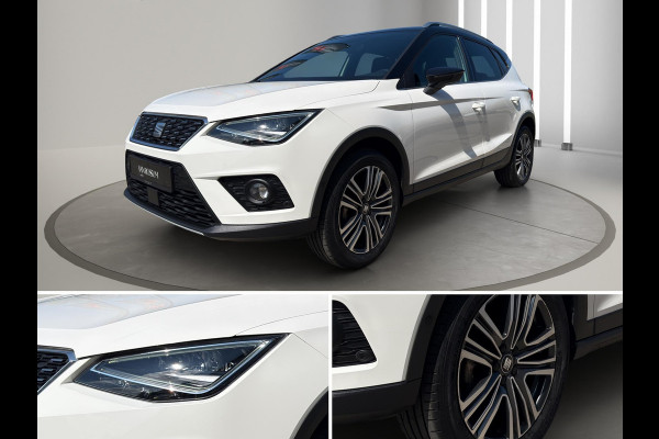 Seat Arona 1.0 TSI Xcellence Business Intense Automaat | Navi |Virtual Cockpit | Stoelverw | White met zwart dak |
