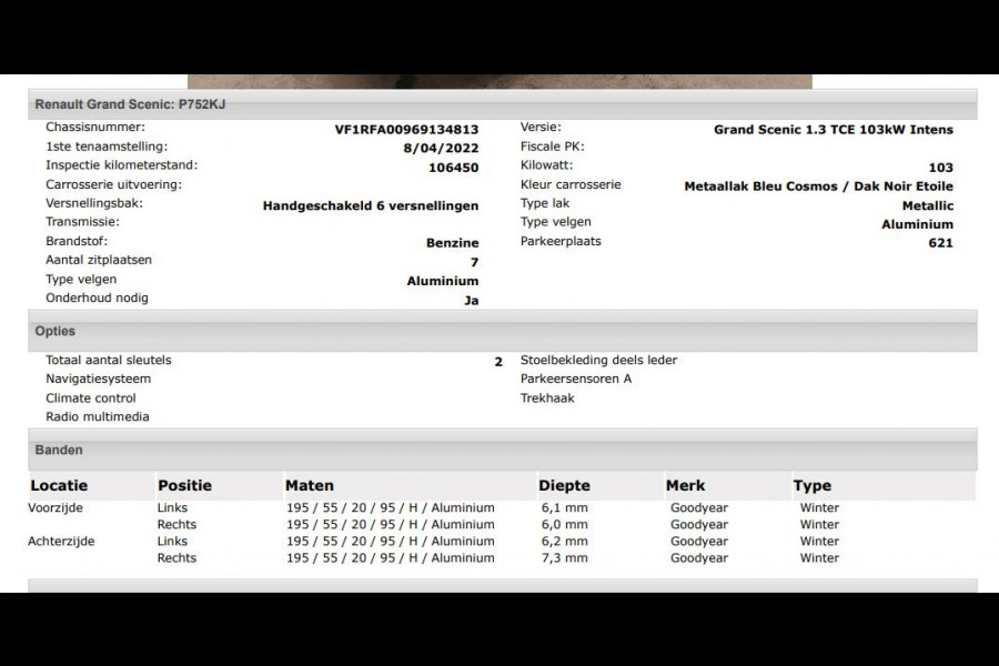 Renault Grand Scénic 1.3 TCe 141pk Techno 7Pers. / Trekhaak / Airco-ecc./ Navigatie / Pdc. / Apk nieuw