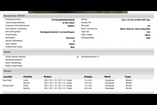 Renault Clio 1.0 TCe Zen / 6 Versn. / 5Drs. / Pdc./ Airco / Navigatie / Radio multimedia / Apk 04-2027