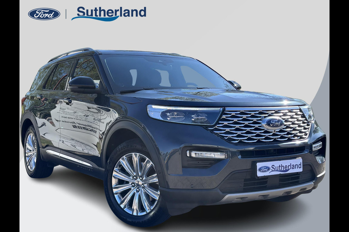 Ford Explorer 3.0 V6 EcoBoost PHEV Platinum 457pk | 7 persoons | Trekhaak | Panoramadak | BTW verrekenbaar | Adaptieve Cruise | Lederen bekleding | Stoelverwarming